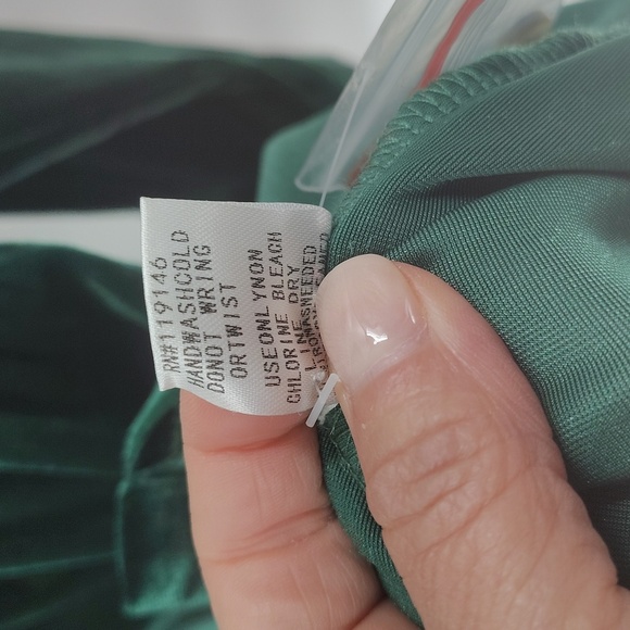 Jodifl Green Velour Button Up Dress Long Sleeve Size Medium - Picture 6 of 7